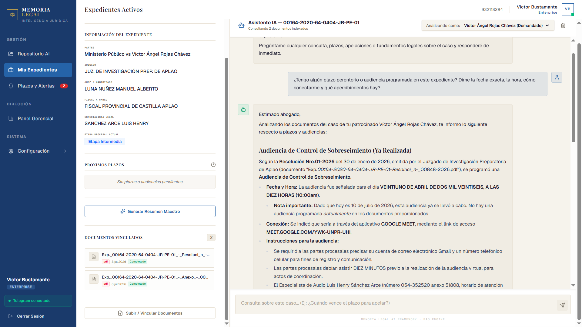 Pregúntale al caso. Responde con la foja exacta.